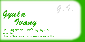 gyula ivany business card